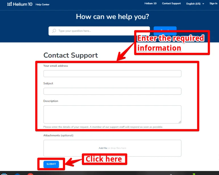 helium 10 customer support form