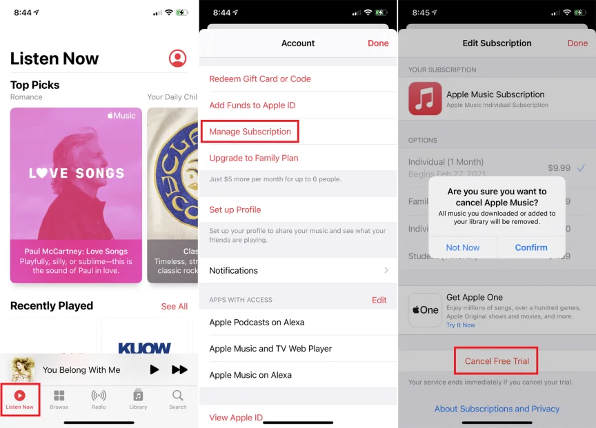 Cancel Apple Music Subscription On Apple Music App