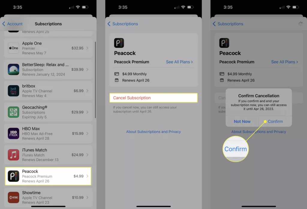 Cancel Peacock Subscription 2