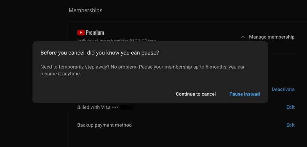 Cancel or pause instead