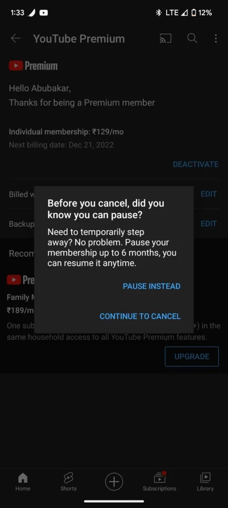 cancel or pause instead android