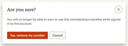 Click Yes, Remove My Number